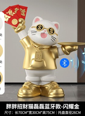 速发客厅招财猫落地摆件工艺品八方来财存钱罐发财猫新店大吉开业