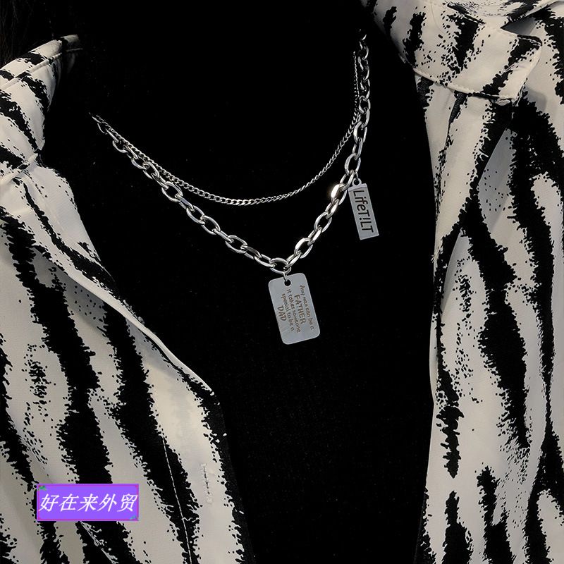 新品elegant Letter necklace female hip hop sweater chain cou-图0