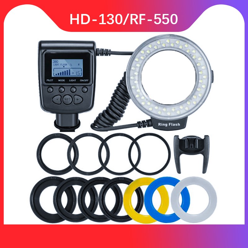 RF-550D 48pcs Macro LED Ring Flash Bundle with 8 Adapter Rin-图0