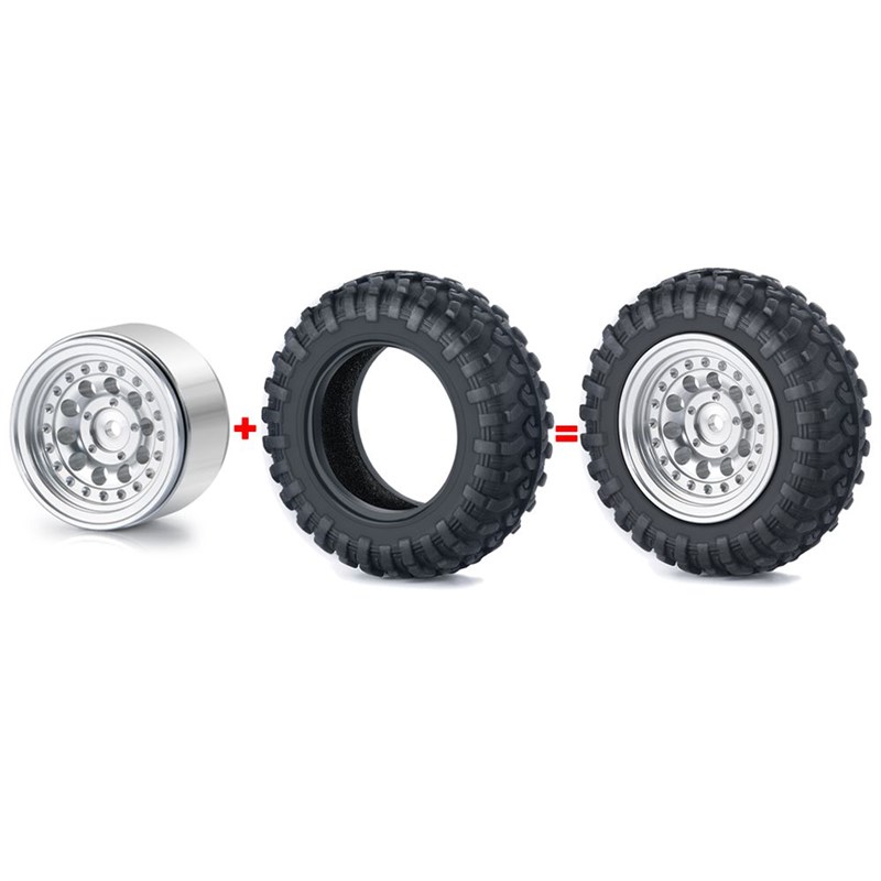 新品YEAHRUN 4Pcs Aluminum Wheel Rims + Rubber Tires for Axia - 图1