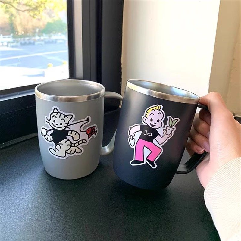 日式304不锈钢洗漱口杯儿童刷牙杯子手柄ins情侣水杯一家三口牙缸,淘宝优惠券,粉丝福利购,淘宝优惠卷