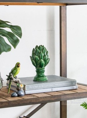 纽约下城公园片片菜根香饱满锃亮立体洋蓟陶瓷摆件厨房餐柜