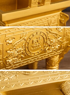 铜鼎摆件纯铜四方鼎招财盛鼎四足长方形鼎式香炉上香烧香家用现货