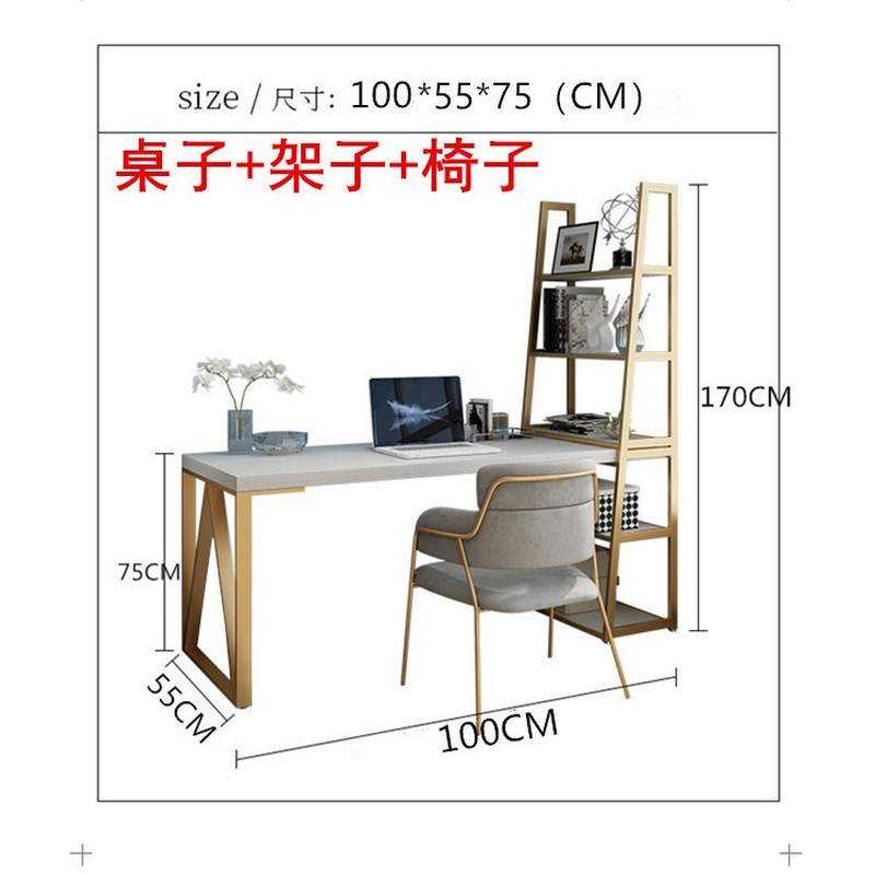 推荐书桌书架组合实木办公桌北欧轻奢转角学生电脑桌办公台书柜一-图3