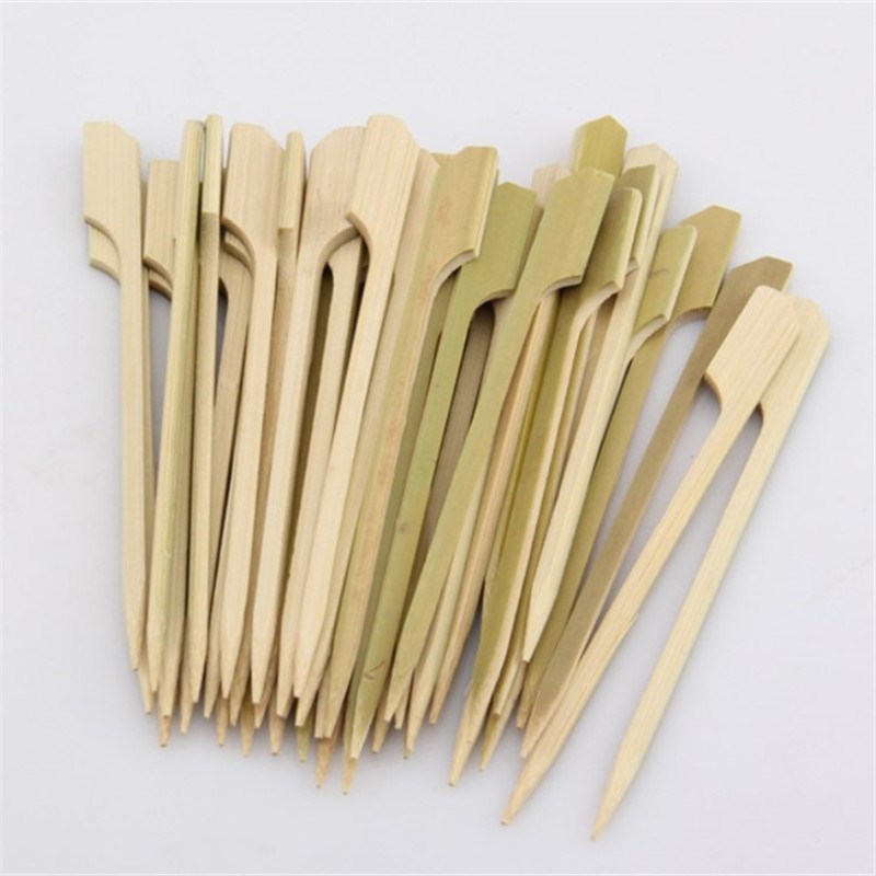 极速40pcs BBQ Bamboo Skewers Paddle Sticks Grill Kebab Barbe - 图1