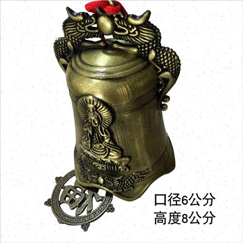 现货速发弘法合金铜铃铛风铃工艺品挂件香炉配件 佛字铜铃铛寺庙 - 图1