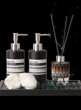 现代轻奢酒店样板间卫浴柜洗漱台托盘套装摆件毛巾盘软装饰品摆台