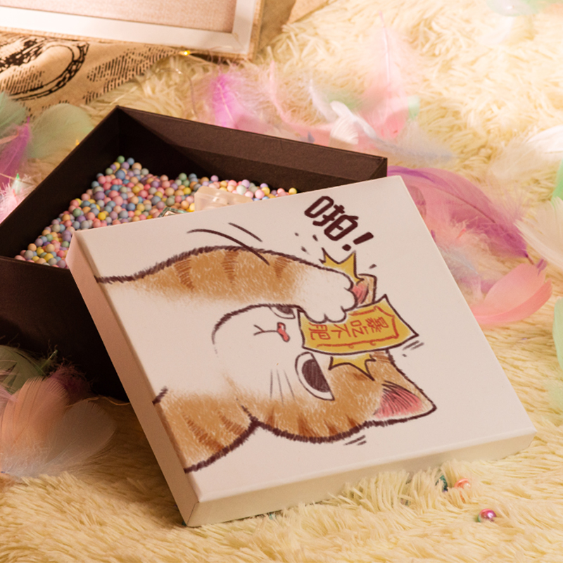 七夕礼盒可爱猫空生日礼物盒卡通可爱送女品包R装盒咪盒子礼友盒 - 图0