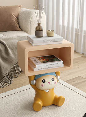 卧室可爱猫床头柜客厅大型落x地摆件创意家居儿童房装饰床边置物