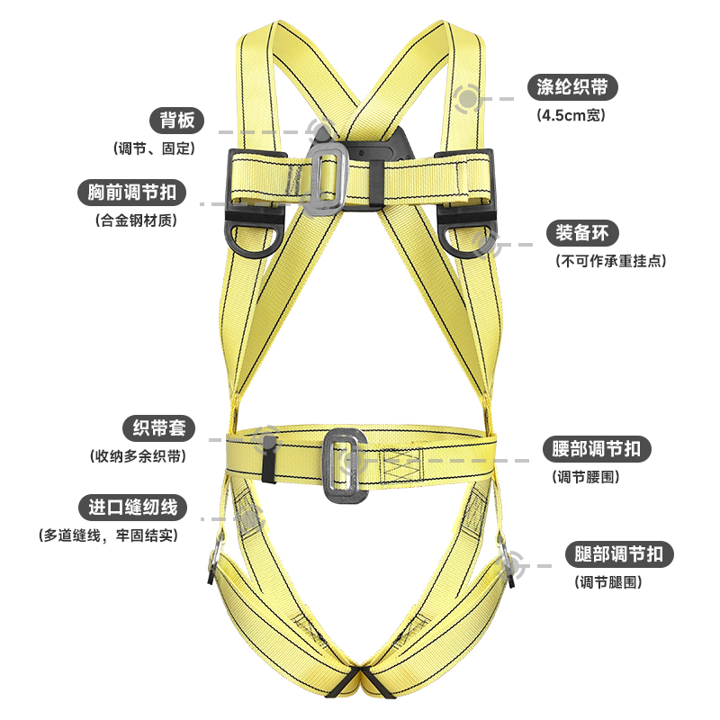 全身阻燃双背安全带防火耐高温电焊工五点式高空作业安全绳防坠落