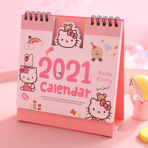 2021年桌面台历摆件创意手撕卡通可爱粉色日历年历记事本计划本-图1