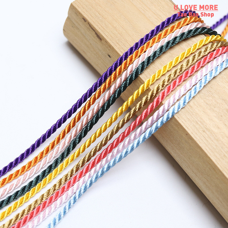 推荐10 Meters 1mm 3 Shares Twisted Cotton Nylon Cords Colorf-图0