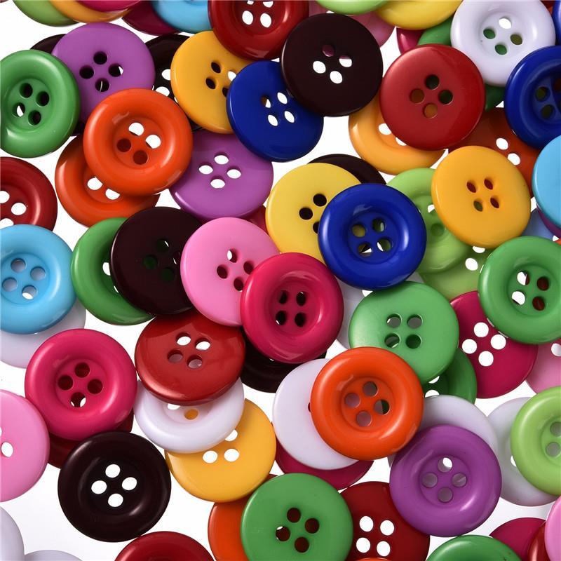 推荐100pcs 18mm Round Resin Buttons Sewing Tools Decorative - 图1