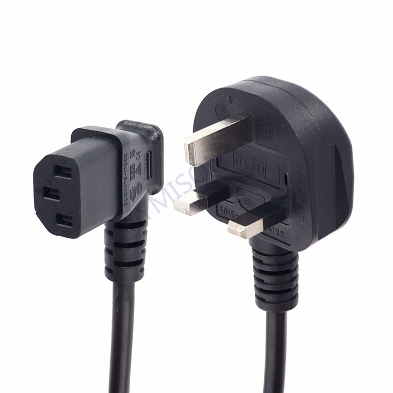 UK Power cord 1.8M IEC C13 to British 3 pins plug Extension-图1