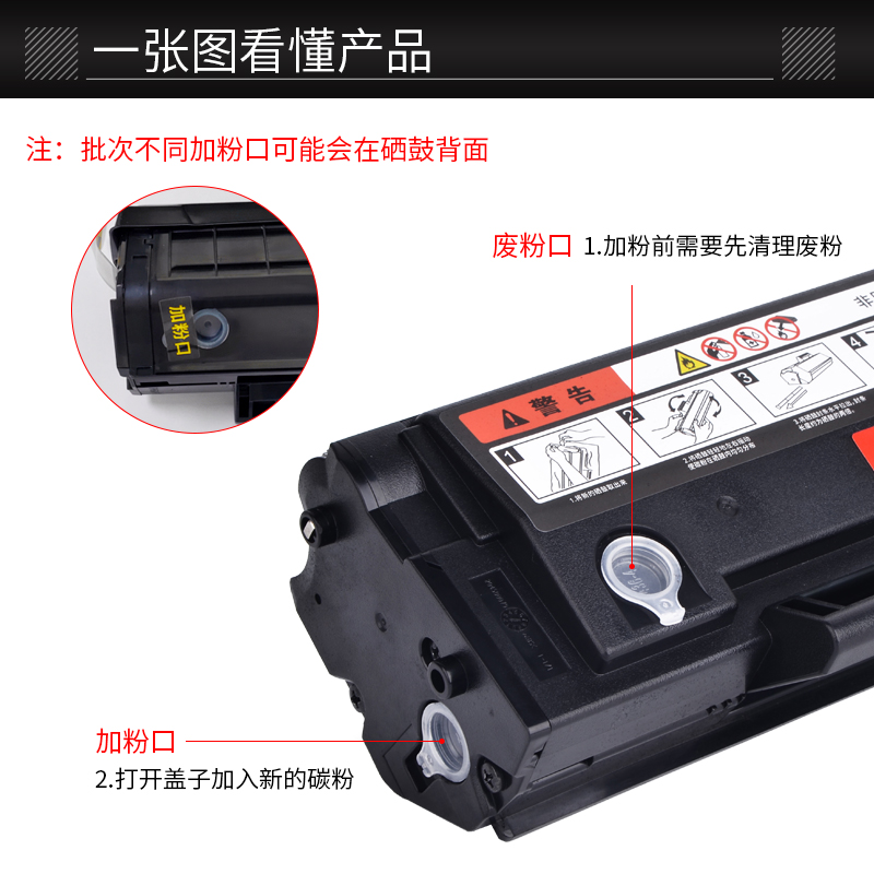 奔图m6202nw硒鼓p2206n印 PD213易加粉墨盒m6603nw 02206激光打w - 图1