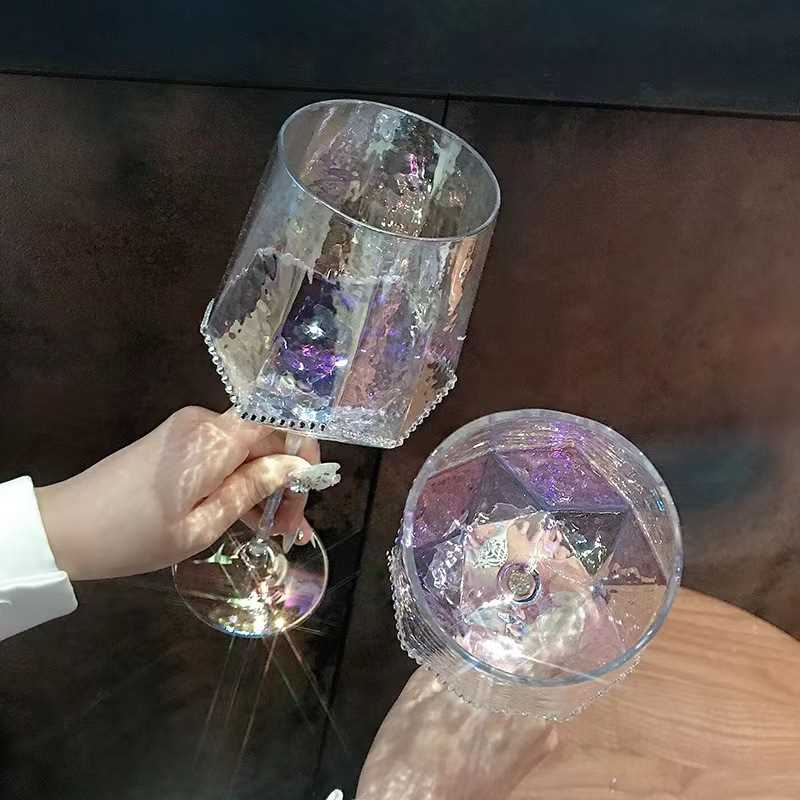 速发Crystal Dazzle Diamond pattern Wine glass Champagne glas