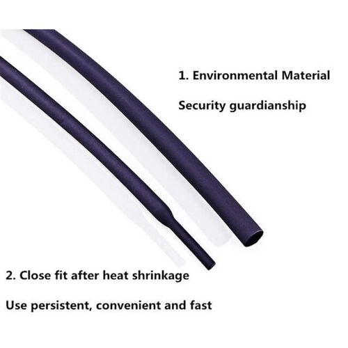 5M/lot Black heat shrink tube 21 1/2/3/4/5/10mm Diameter he - 图2