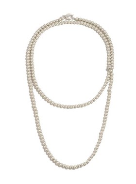 重工拉丝圆球串珠项链女欧美轻奢小众设计叠M戴磨砂OT扣手链毛衣