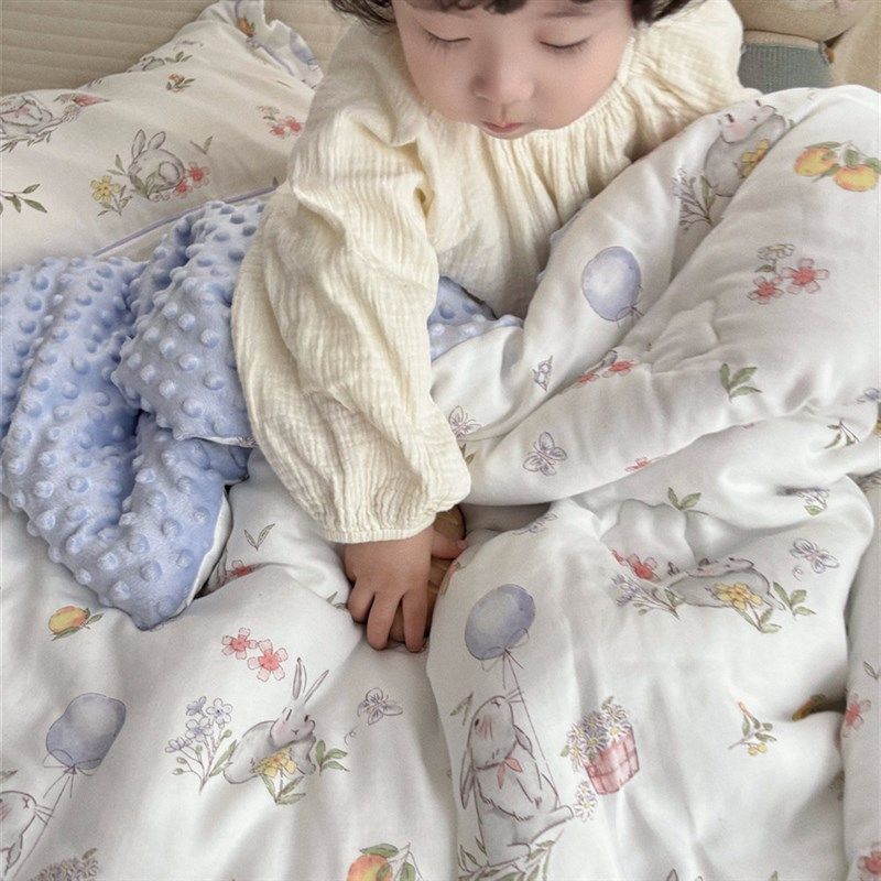 A类卡通可爱竹棉纱布豆豆被子儿童可水洗春秋被 加厚保暖单人冬被,淘宝优惠券,粉丝福利购,淘宝优惠卷