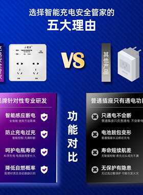 四轮老人电动代步车充电插座自动断电两轮电瓶车智能保.护器定时