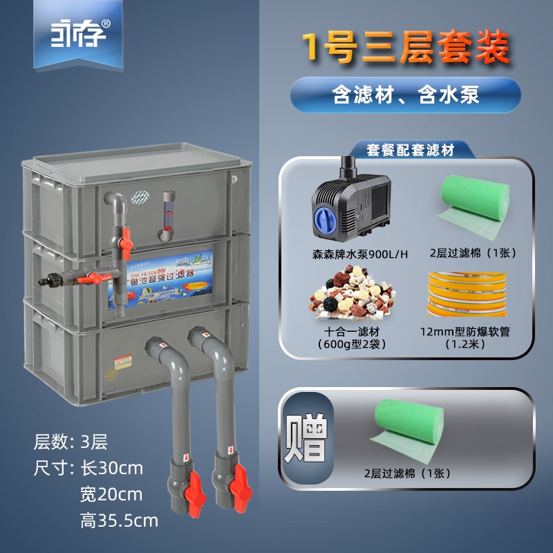 永存鱼池过滤箱周转箱鱼缸上置过滤器室外大型净化设备Z水循环系 - 图3