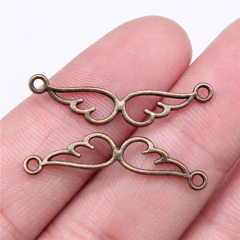 速发WYSIWYG 20pcs 28x5mm Angel Wings Charms Connector Jewelr - 图3