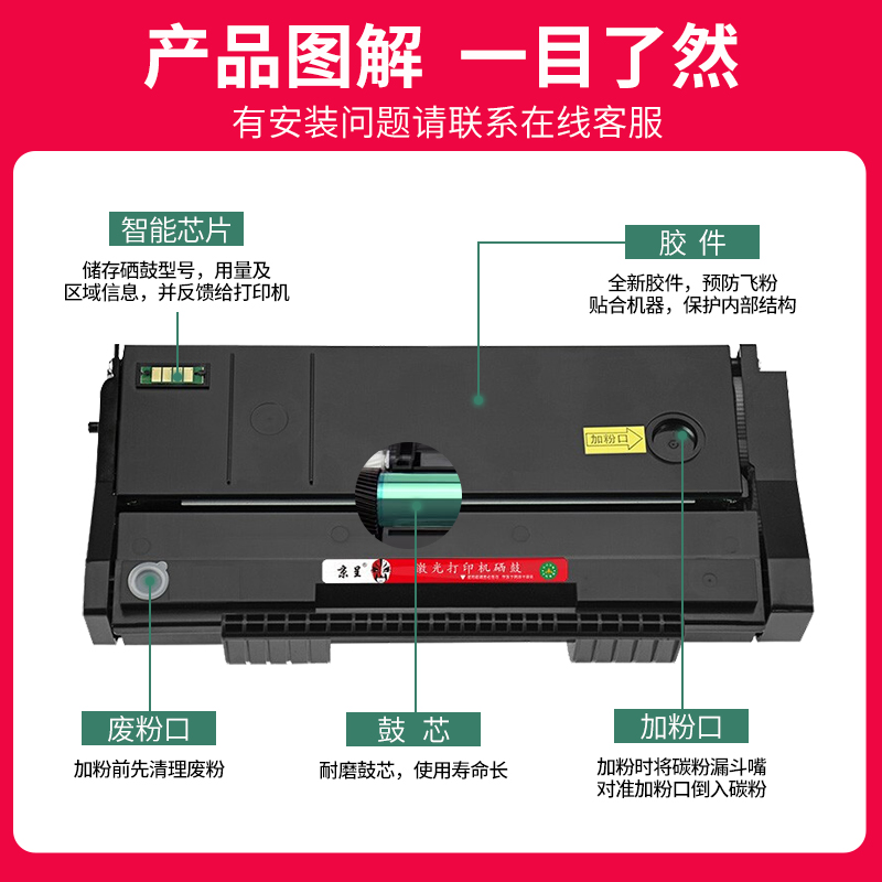 推荐【顺丰】京呈适用理光SP112硒鼓SP112SF粉盒Ricoh SP112C打印 - 图2