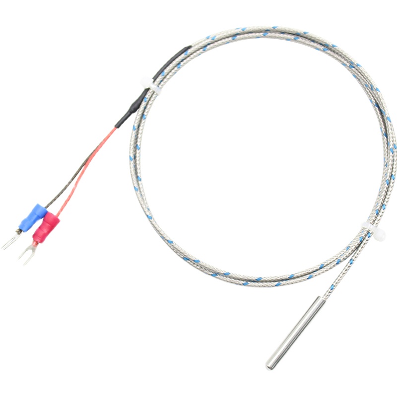 探针热电偶K型电热偶简易温度探头PT100针式感温线小圆柱温度传感