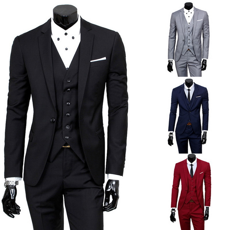 网红Men's Fashion Slim Suits Business Casual Clothing Grooms - 图3