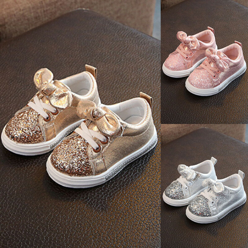 推荐1-3 Years Toddler Baby Girls Bow Sequin Crib Shoe nd Cas-图2