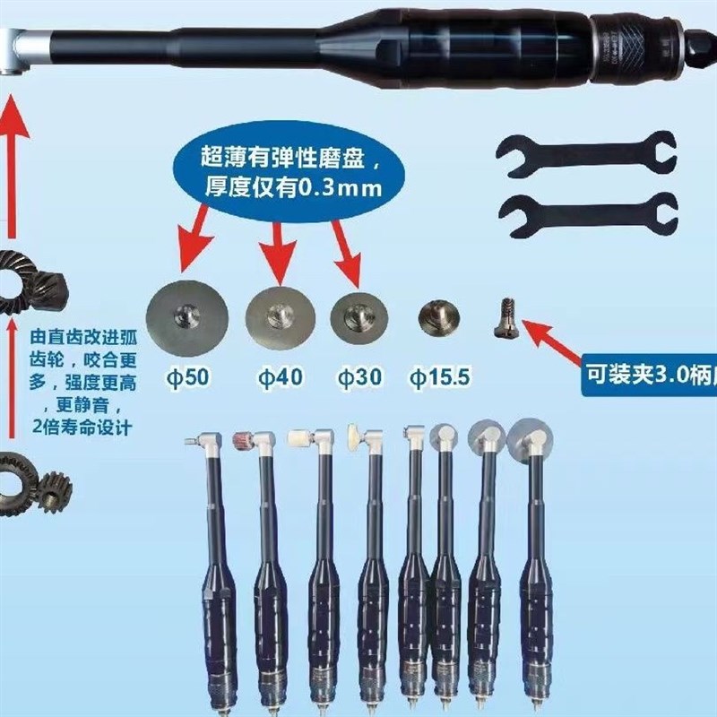 新款JAO精奥加长款气动弯头打磨机 大马力气动弯头打磨机头部高度 - 图2