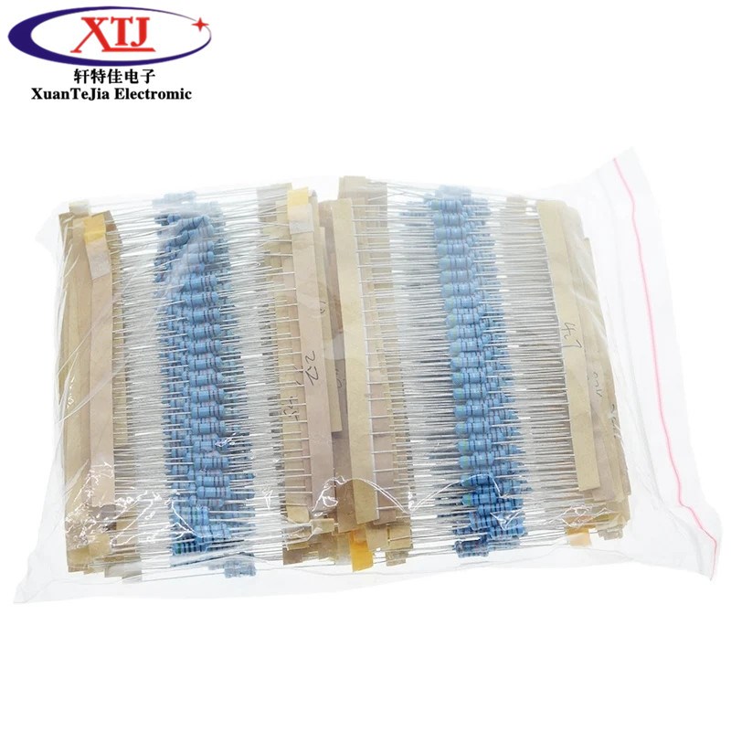 1120Pcs 1/2W 0.5W 1% 1R-2.2M 欧姆56种金属薄膜电阻套装 - 图1