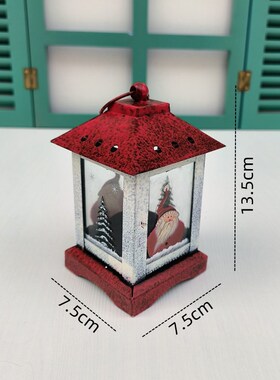 圣诞节装饰品六角蜡烛小风灯摆件礼品道具酒吧场景桌面布置小夜灯