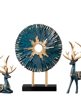 客厅创意鹿摆件现代简约s风情侣一对鹿新婚礼物乔迁新居家居装饰