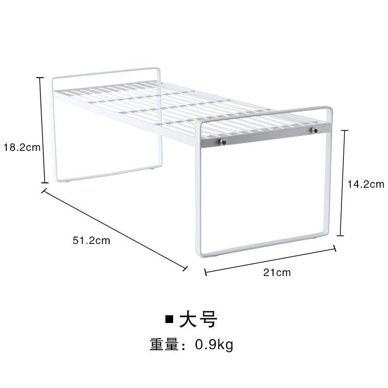 厨房台面铁艺分层置物架整体橱柜内隔层分隔板单层W锅架桌面置物 - 图1