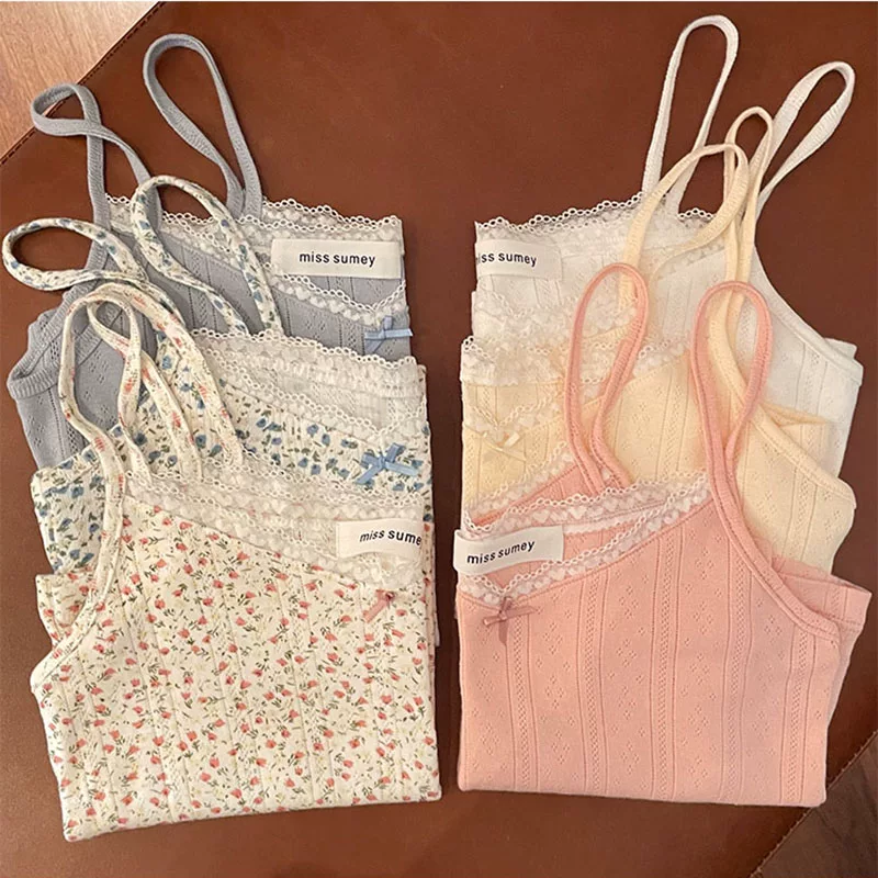 Speed 8Colors Корейский стиль Ins Camisole для женщин сексуальное кружево, короткий