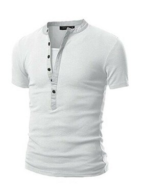 小众高货Men's Paneled Slim Fit Short Sleeve T-Shirt男拼接修