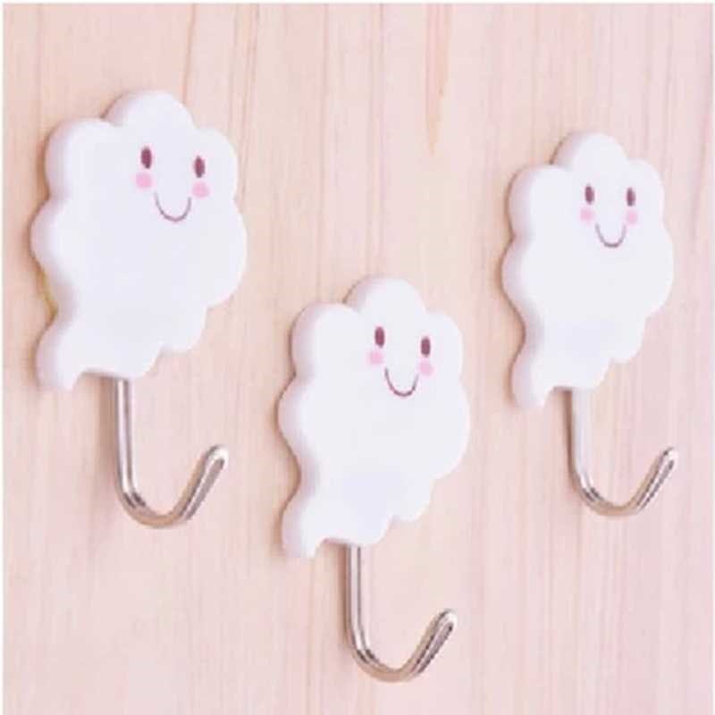 跨境新款6pcs Self adhesive cloud shape wall hPook wall-Mount-图2