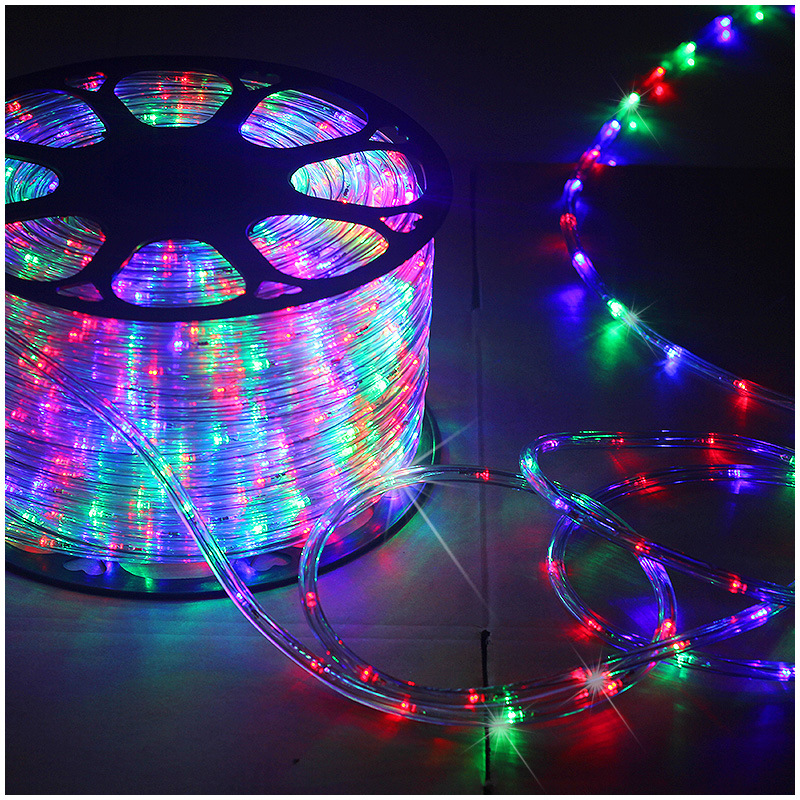 推荐Round two-wire LED light with rainbow tube outdoor decor - 图0