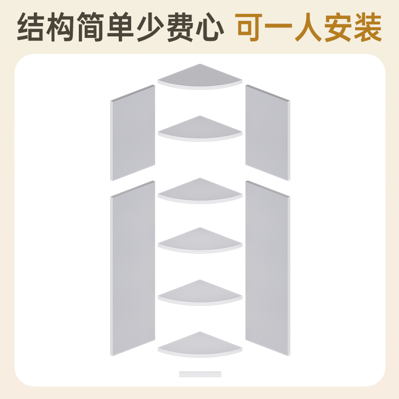 速发转角窄缝架卧室墙角收纳柜客厅角落拐角柜储物柜三角形窄边置-图2