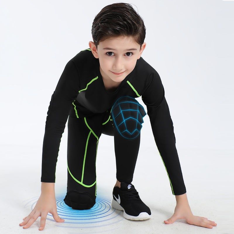 2025秋冬加绒儿童紧身衣训练服篮足球打底护膝防撞裤男女运动套装,淘宝优惠券,粉丝福利购,淘宝优惠卷