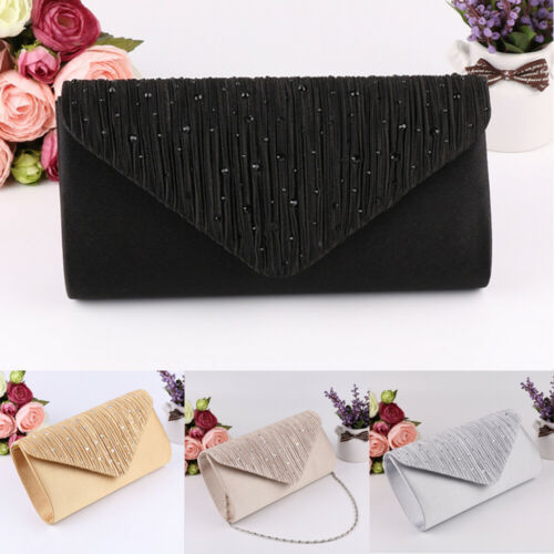 WomeneEveniag Bag Satin Bridal DiamanteJ Ladi s Dny Clutch E - 图1