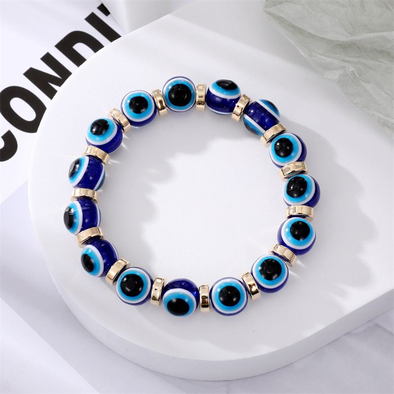 速发Turkish Blue Evil Eye Bracelets Colorful Crystal Resin B - 图2