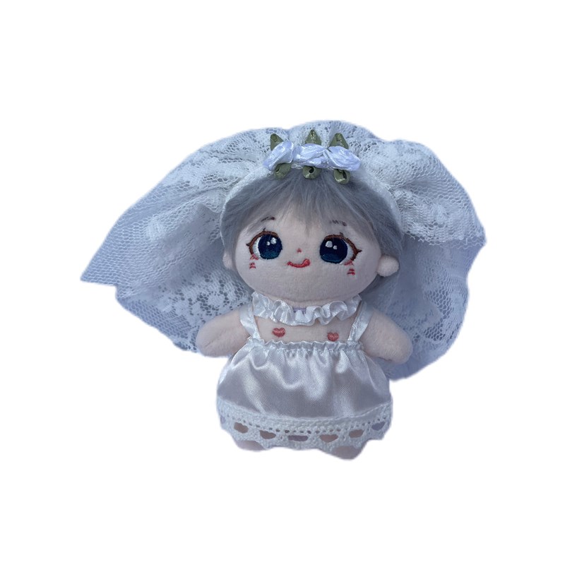现货娃衣10cm棉花娃娃海星体正常体衣服婚N纱礼服裙子公仔玩偶换 - 图3
