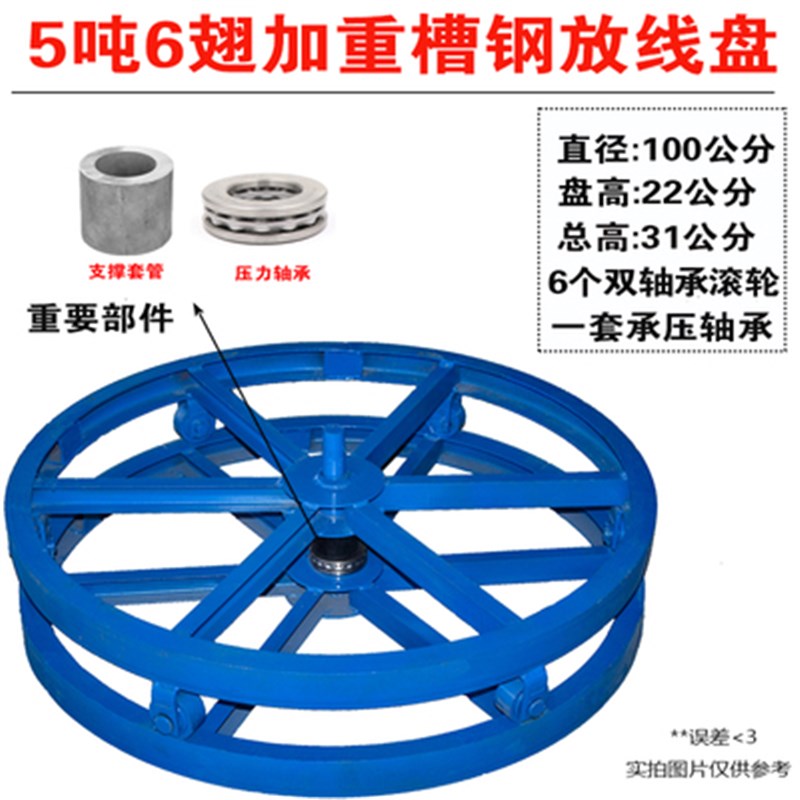 新品厂光钢绞线放线盘圆盘电缆拉线E器加重型线缆槽钢放线盘钢丝 - 图2