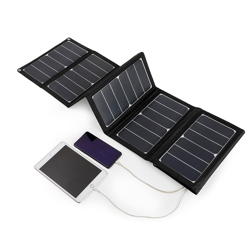 极速Portable Folding USB 5V Solar panel power bank Charger-图3