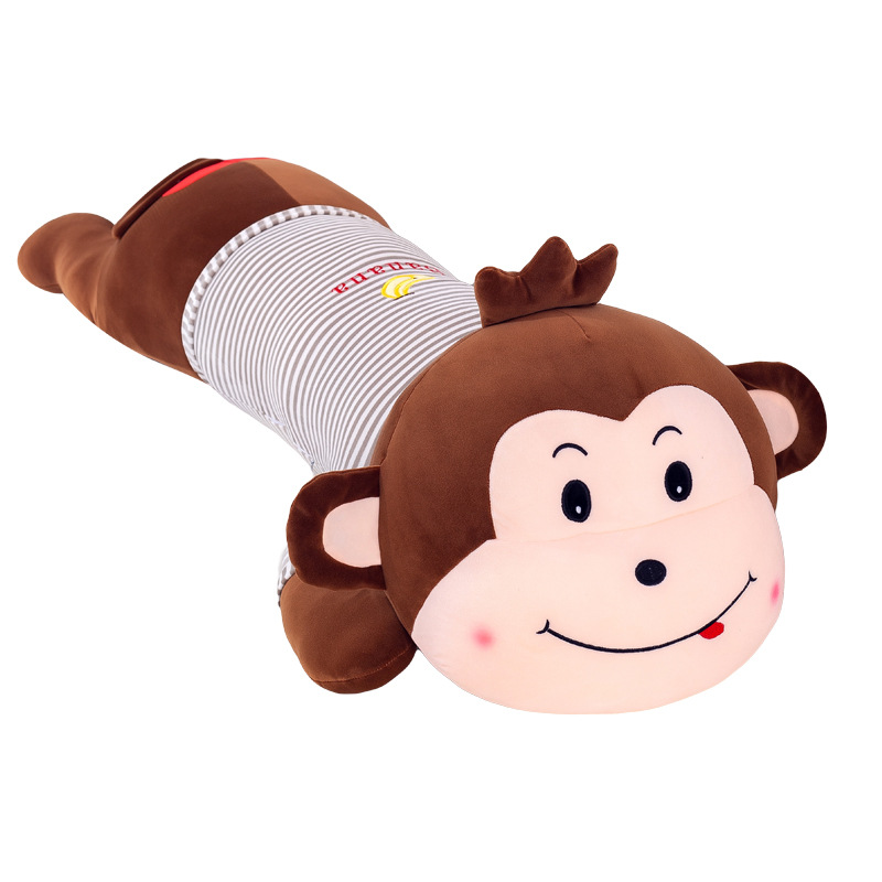 速发Cartoon banana monkey plush toy sleeping pillow soft dow - 图1