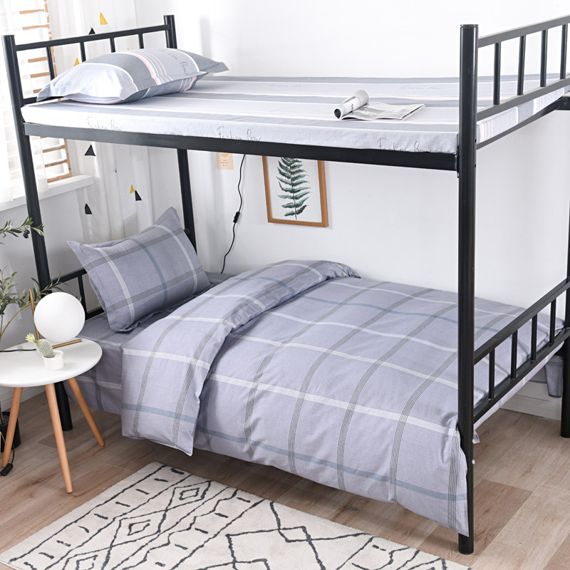 定制全棉学生宿舍蓝色床上用品三件套单位单人床单被套印logo,淘宝优惠券,粉丝福利购,淘宝优惠卷