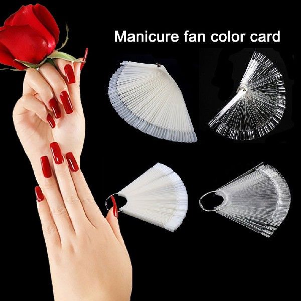 50/Set Nailh ArtNTips Toon Prectice Sticks Fan Shapad  ail - 图0