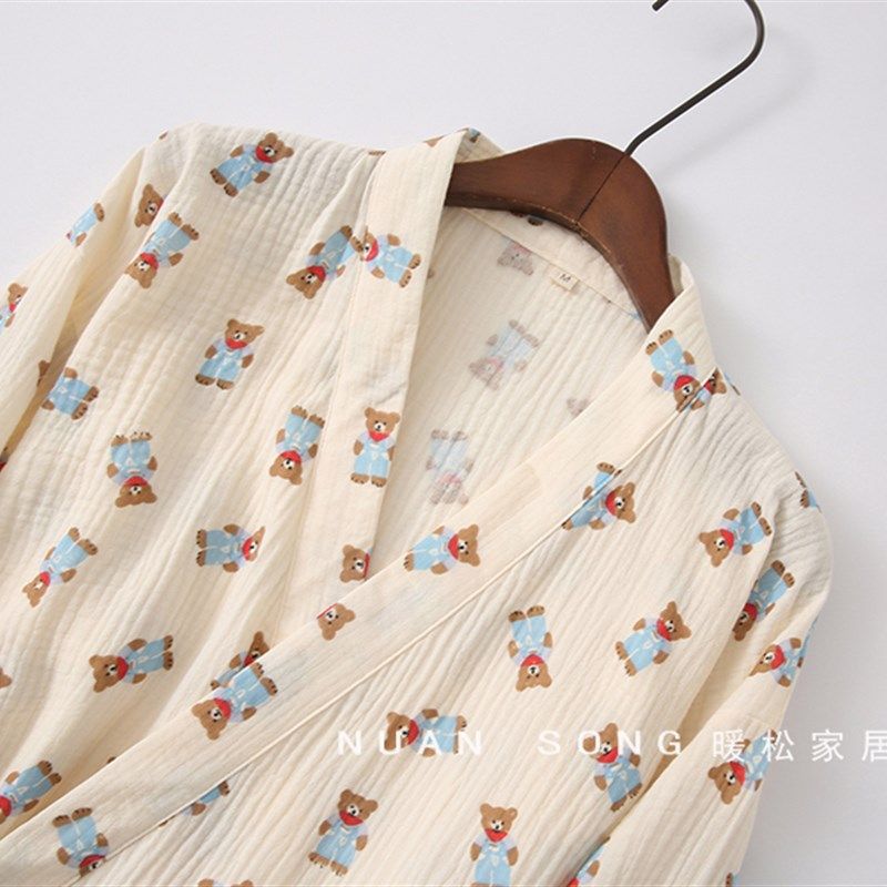 春夏和服睡裙女长袖全棉纱布睡袍睡衣春秋绉纱浴衣日系家居服浴袍,淘宝优惠券,粉丝福利购,淘宝优惠卷